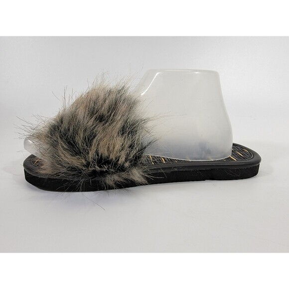 MDS‎ Women's 7/8 Say The Sun Faux Fur Slip Slide On Flip Flop Sandals EUC! - Picture 4 of 7